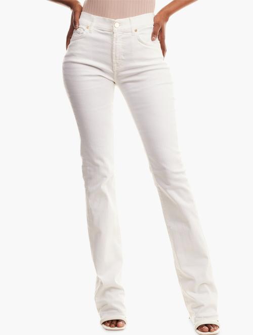 7 for all Mankind White High Waisted Full Length Denim Jeans