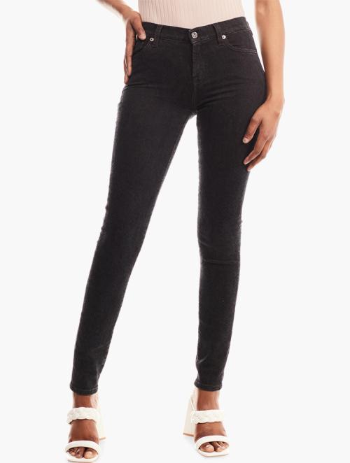 7 for all Mankind Black Mid Rise Skinny Jeans