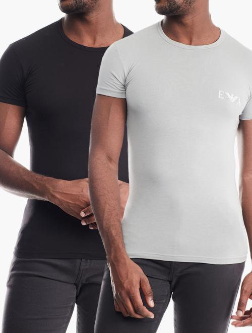 Armani Grey & Black Slim T-Shirts 2 Pack