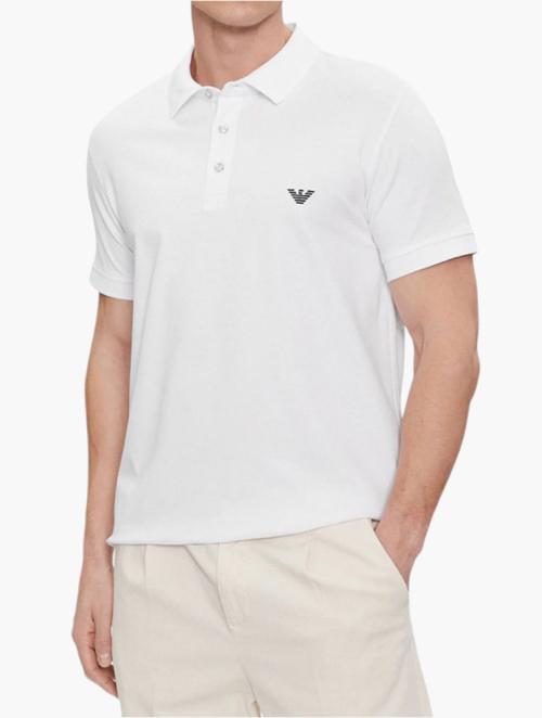 Armani White Pique Polo T-Shirt