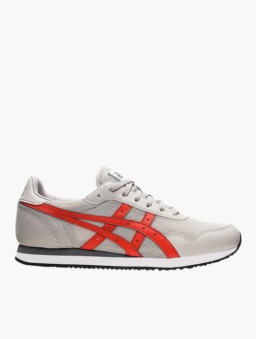 Asics Oyster Grey & Red Clay Tiger Runner Shoes