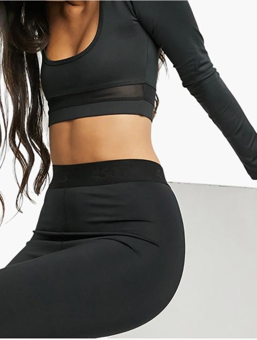 ASOS Black Mesh Panel Long Sleeve Top