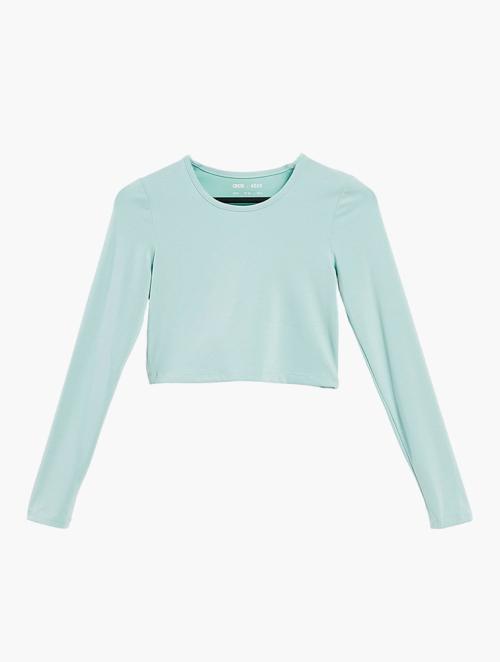 ASOS Green Open Tie Back Long Sleeve Top