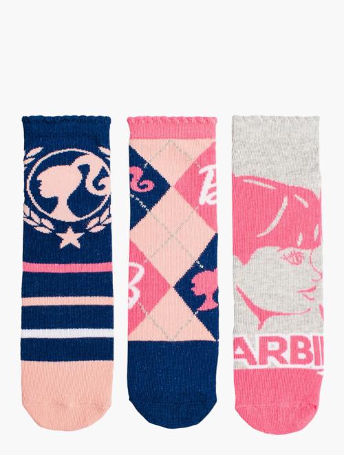 Barbie Multi Barbie Anklet Socks 9-12 Years 3 Pack