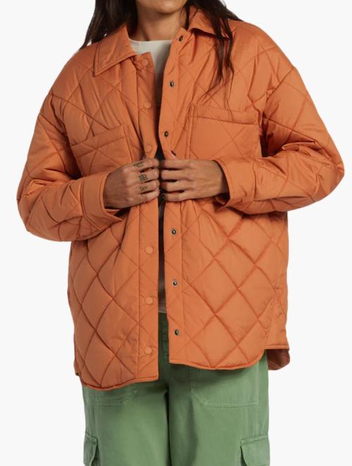 Billabong Orange Transport Snap Front Overshirt Jacket