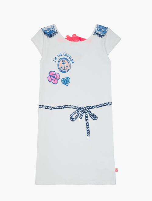 Billi Bush White Graphic Short Sleeve Dress