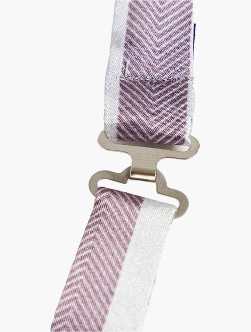 Bolongaro Trevor Purple & White Stripe Bow Tie