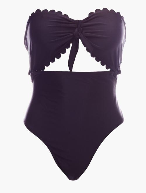 Brave Soul Black Strapless Tied Front Swimsuit