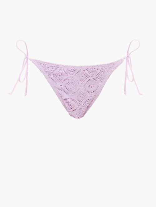 Brave Soul Pink Tie High Leg Bikini Bottoms