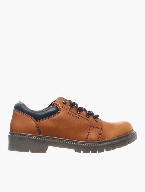 Bronx Oatmeal M4 Lace-Up Leather Shoes