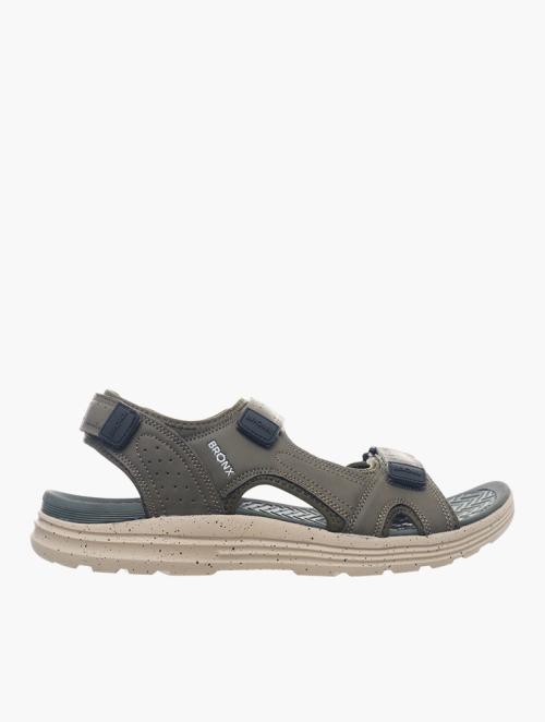 Bronx Olive Brook Velcro Leather Sandals