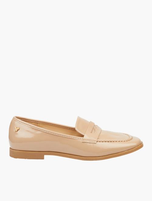 Butterfly Feet Nude Dasha 1 Faux Patent Loafers