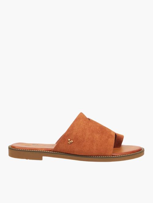 Butterfly Feet Tan Frost 9 Faux Suede Slip On Sandals