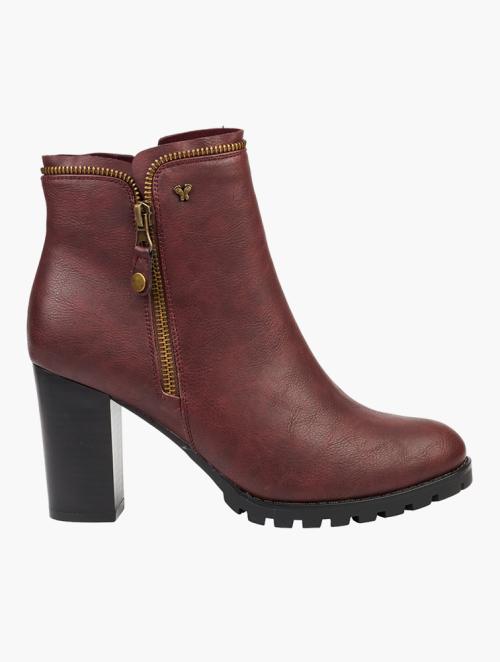 Butterfly Feet Burgundy June 4 Faux Leather Ankle Boots