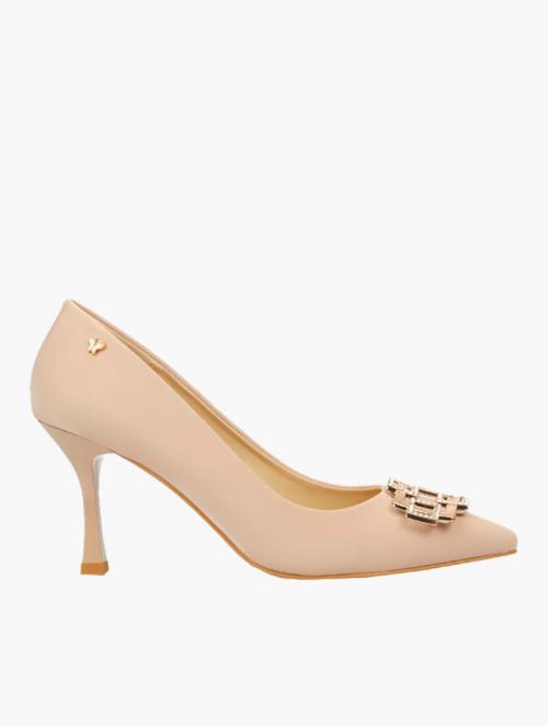 Butterfly Feet Nude Lior 2 Satin Stiletto Heels