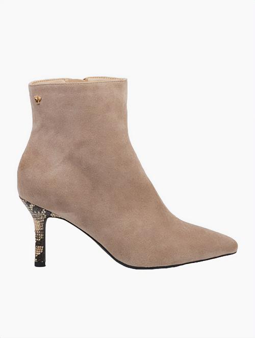 Butterfly Feet Taupe Lively 4 Faux Suede Ankle Boots