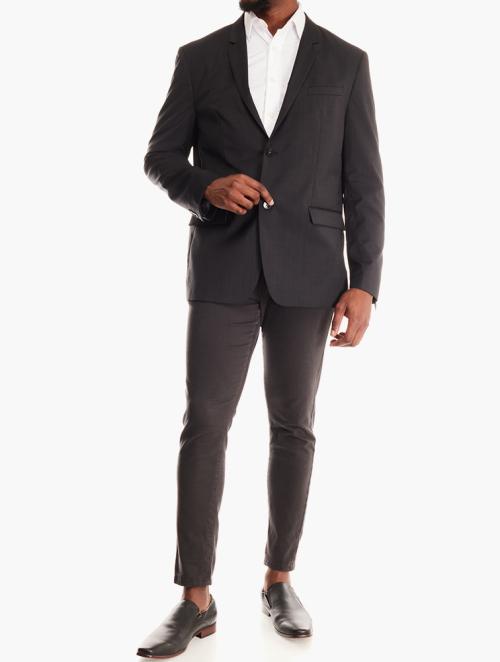 Calvin Klein Black Textured Slim Fit Suit Jacket