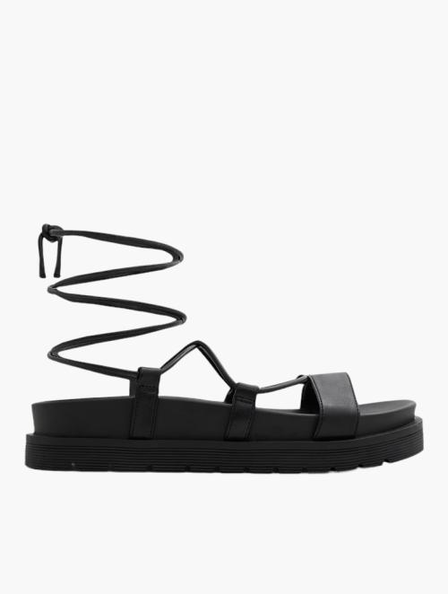 Call It Spring Black Jayda Platform Lace Up Sandals