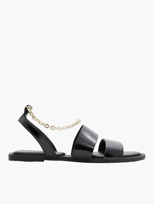 Call It Spring Black Madilyn Patent Flat Sandals