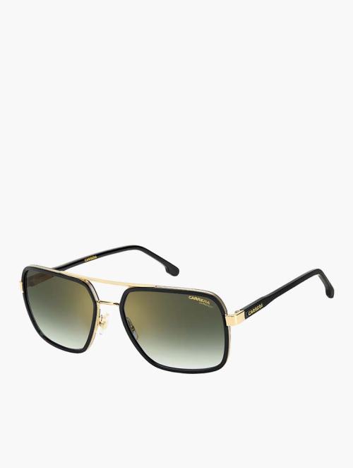 Carrera Eyewear Gold Black_ Rectangular Signature Sunglasses