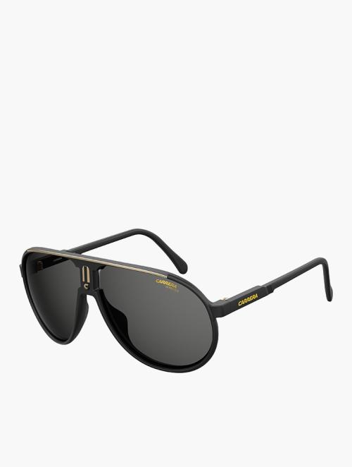 Carrera Eyewear Grey & Matte Black Square Sunglasses