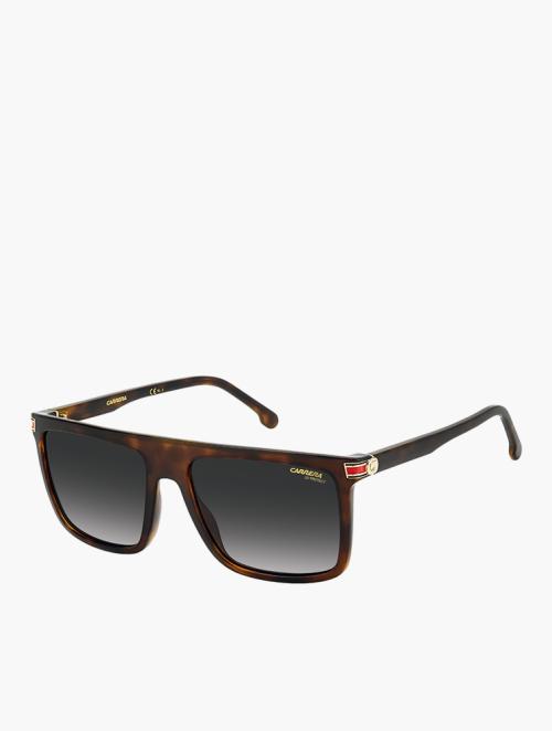 Carrera Eyewear Havana Rectangular Flat Top Flag Sunglasses