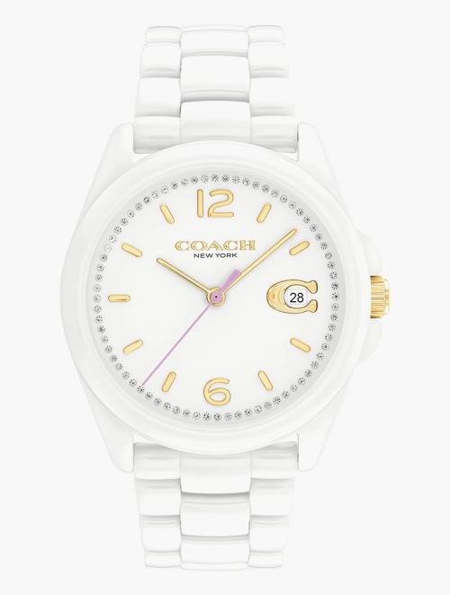 Coach White Ceramic Greyson Quartz Watch