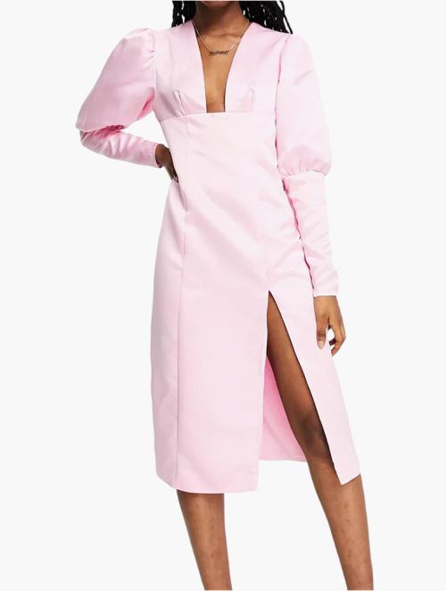 Collective The Label Pink Oversized Sleeve Midi Dress