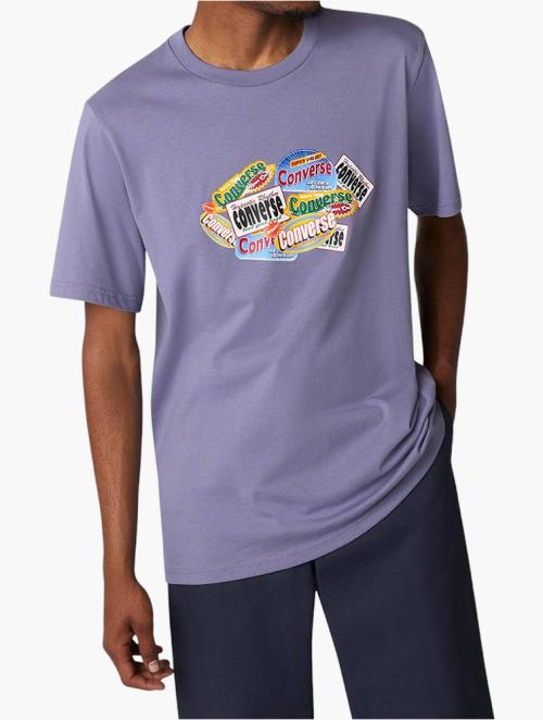 Converse Slate Lilac Sticker Collage Short Sleeve Tee