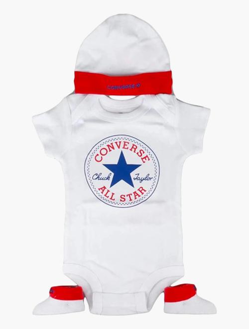 Converse White & Red Classic Cpt Infant 3 Piece 