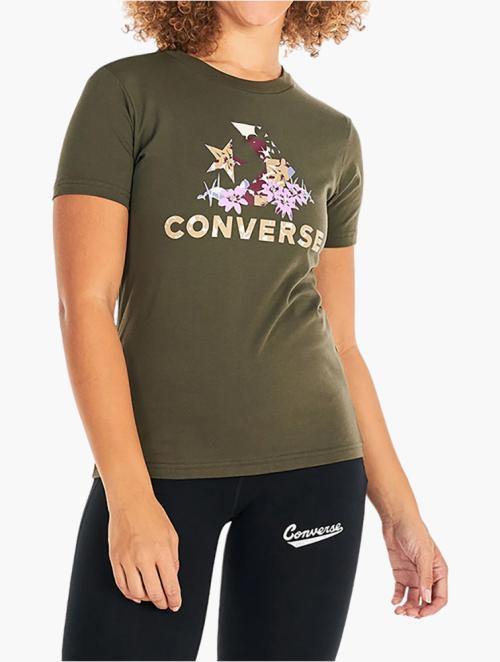 Converse Cargo Khaki Star Chevron Abstract Flowers Tee