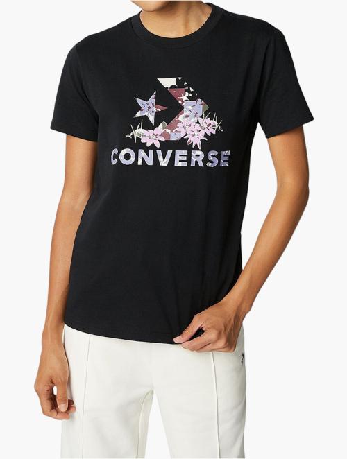 Converse Black Star Chevron Abstract Flowers Tee