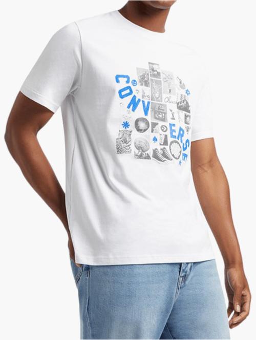 Converse White Vintage Collage Short Sleeve Tee