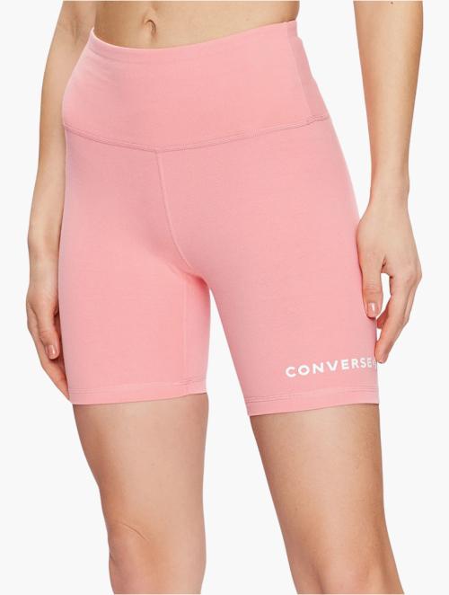 Converse Pink Wordmark High Rise Biker Shorts