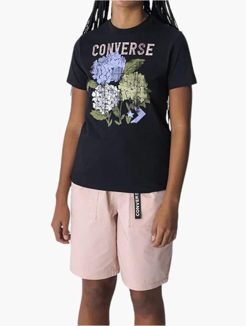 Converse Black Outdoor Florals Short Sleeve Tee