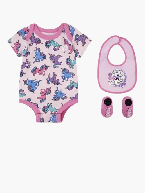 Converse Baby Girls Pink Unicorn Baby Bodysuit