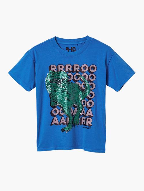 Cotton On Stevie Short Sleeve Embellished Tee - Blue Bell /Dino Sequin