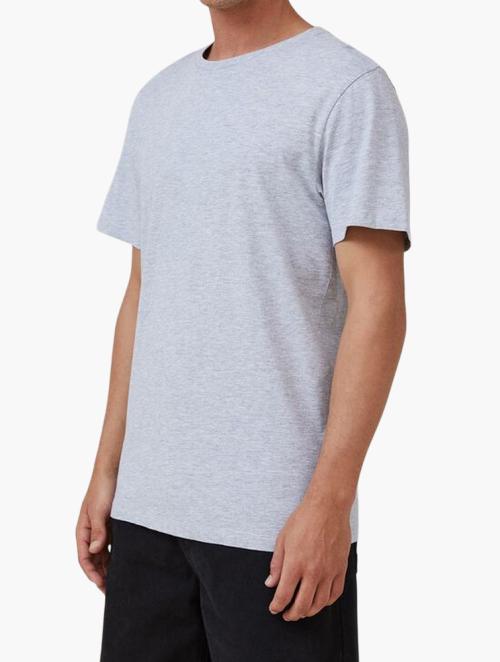 Cotton On Organic Crew T-Shirt - Light Grey Marle