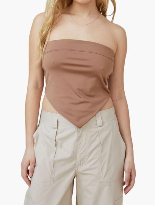 Cotton On Billi Hanky Hem Tube Top -  Russet Brown