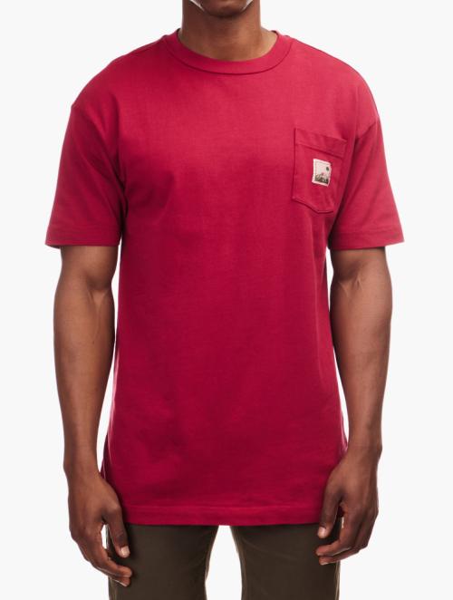 Cotton On Heavy Weight T-Shirt - Crimson Pocket/Woven Mountain