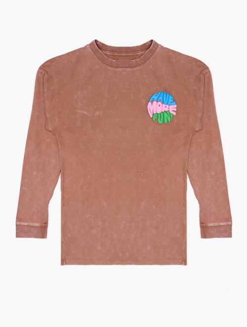 Cotton On Rhiannah Long Sleeve Tee - Coco Jumbo/Have More Fun