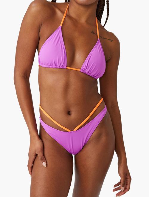 Cotton On Cut out high side brazilian bikini bottom - violet