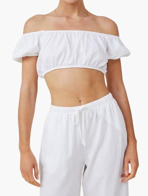 Cotton On Haven Short Sleeve Bandeau Top - White