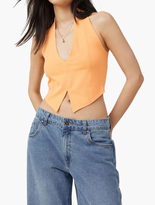 Cotton On Clarke Corset Halter Top - Soft Orange