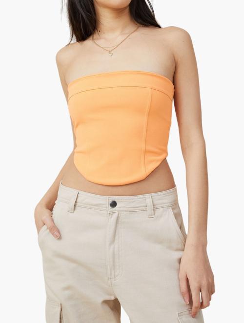 Cotton On Clarke Corset Tube Top - Soft Orange