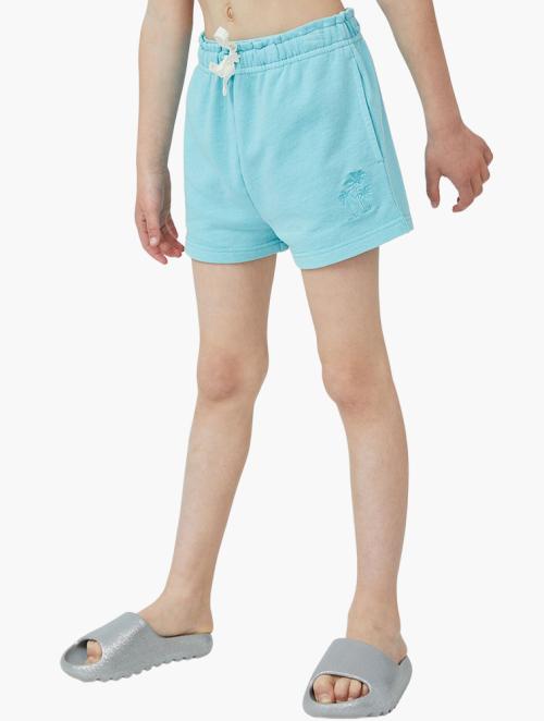 Cotton On Bronte Fleece Short - Heaven Blue/Palm Trees