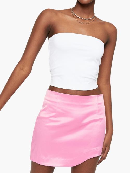 Cotton On Rosalie Curved Hem Mini Skirt - Bubble Gum