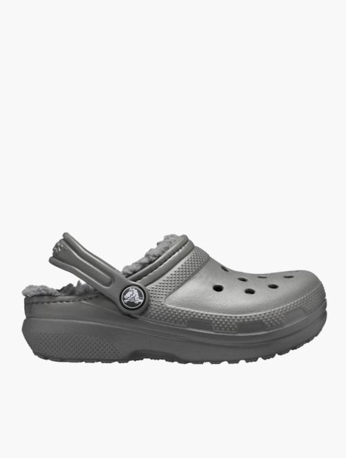 Crocs Kids Slate Grey & Smoke Classic Lined Clogs