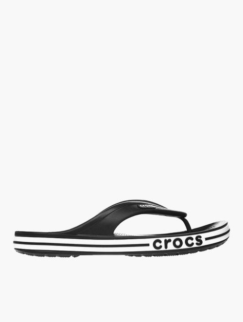 Crocs Black & White Bayaband Flip Flops