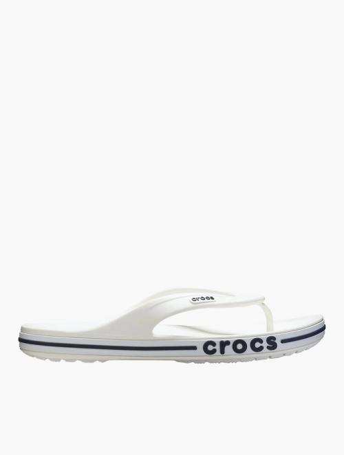 Crocs White & Navy Bayaband Flip Flops